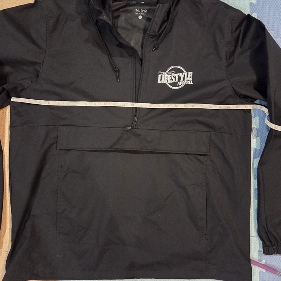 Lifestyle Men's Black Mesh Hooded Windbreaker Rain Jacket Size 2XL - Picture 4 of 8